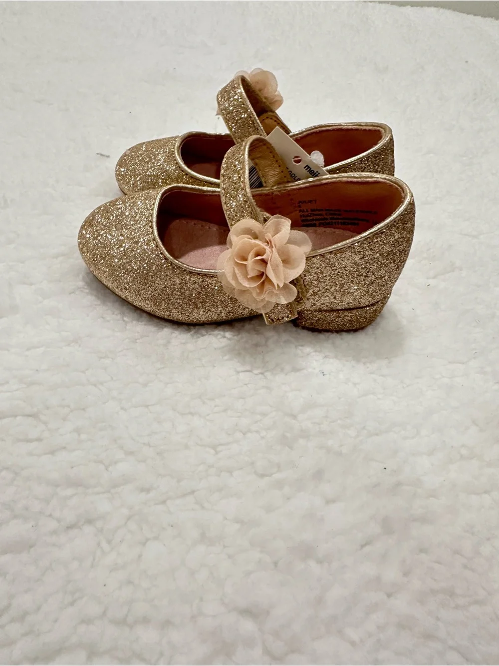 Girls Gold Glitter Shoes